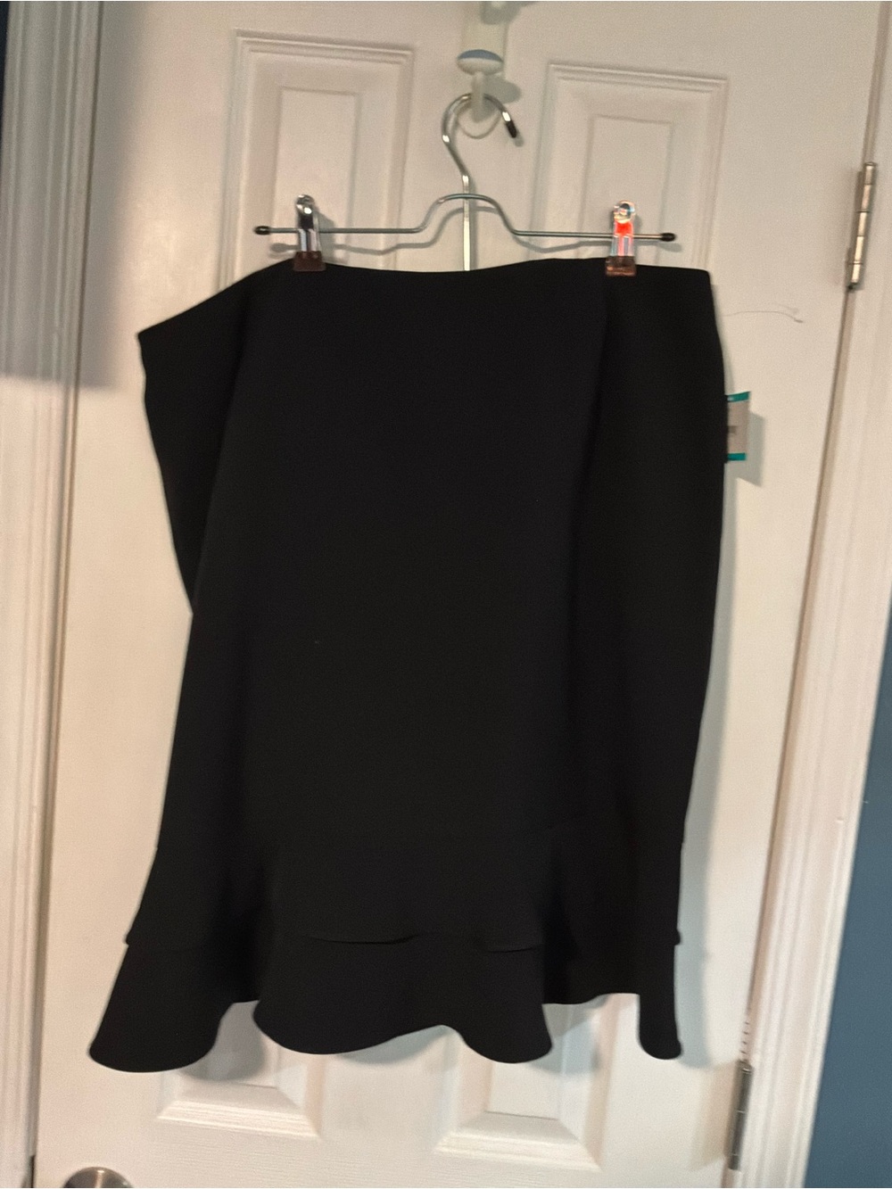Kasper Black A-Line Ruffle-Hem Skirt